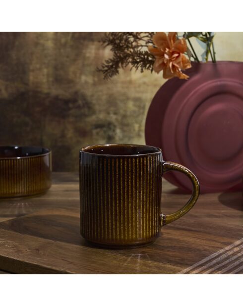 Set de 6 tazas Ysia marrones - 30 cl