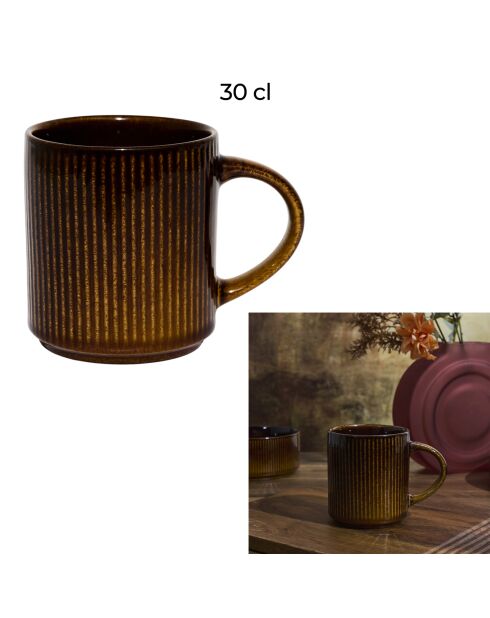 Set de 6 tazas Ysia marrones - 30 cl