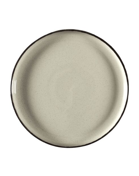 Juego de vajilla de 12 piezas de gres vintage beige, 27,3 x 2,6 x 27,3 cm
