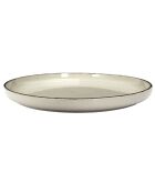 Juego de vajilla de 12 piezas de gres vintage beige, 27,3 x 2,6 x 27,3 cm