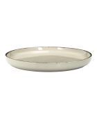 Juego de vajilla de 12 piezas de gres vintage beige, 27,3 x 2,6 x 27,3 cm