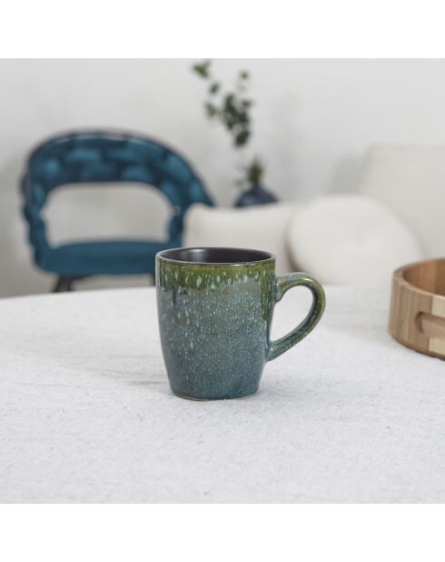 Set de 6 tazas Elia verde/negras - 30 cl