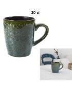 Lot de 6 mugs Elia verts/noirs - 30 cl