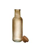 Bouteille en verre strie ambre orange - 1l