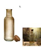Bouteille en verre strie ambre orange - 1l
