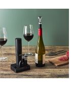 Caja de vino negro con 5 accesorios - 5,5 x 21,7 x 30,4 cm