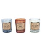 Set de 6 velas aromáticas en caja de botica gris/marrón/blanca