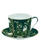 Royal Peonies Frühstückstasse und Untertasse aus Porzellan, mehrfarbig, 400 ml