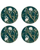 Set mit 4 mehrfarbigen Porzellantellern von Royal Peonies — 19 x 19 x 2 cm