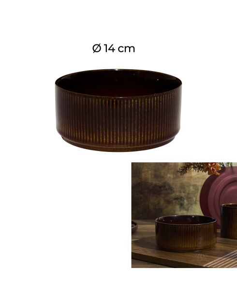 Set de 6 cuencos Ysia marrones - D. 14 cm