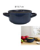 Set di 6 ciotole da minestra in gres antico blu - 13,7 x 7 x 13,7 cm