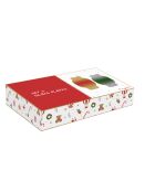 Christmas Twist Dessertteller aus Glas, Grün/Gold, 20,5 x 9 x 2 cm, 2er-Set