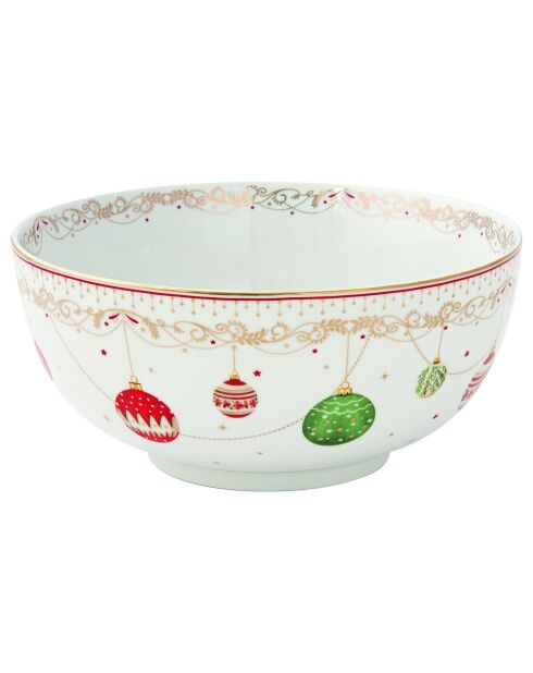 Cuenco de porcelana de Nochebuena multicolor - 23 x 23 x 11 cm