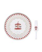 Set di 2 set per torte in porcellana multicolore Christmas Wonderland - 32 x 32 x 0,04 cm