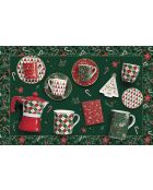 Set de 2 elegantes tazas de porcelana navideña multicolores, 300 ml