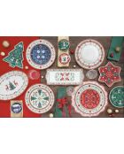 Set di 18 piatti in porcellana multicolore Zen Garden Green