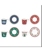 Set di 18 piatti in porcellana multicolore Zen Garden Green