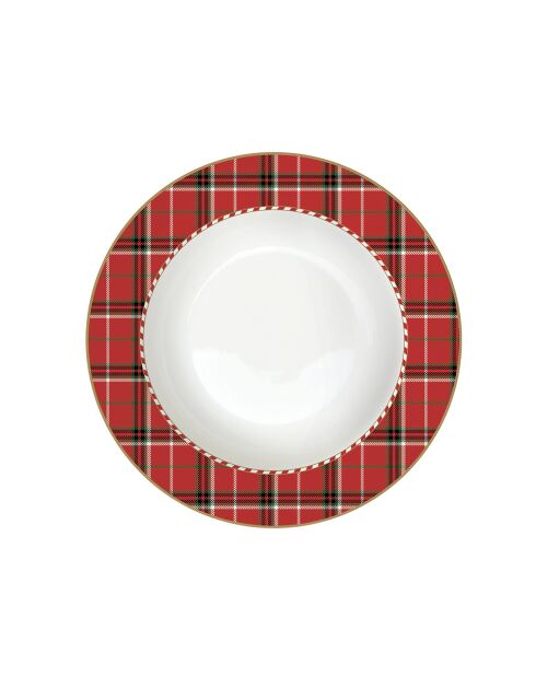 Juego de 6 platos de sopa de porcelana Cascanueces vintage multicolores, 21,5 x 21,5 x 3,5 cm
