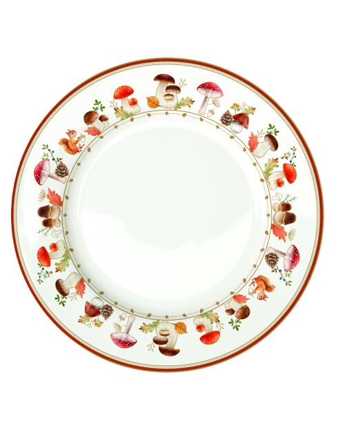 Juego de 6 platos llanos multicolores de porcelana Autumn Breeze, 26,5 x 26,5 x 2 cm