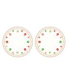 Set de 2 manteles individuales multicolores para Nochebuena, 34,5 x 34,5 cm