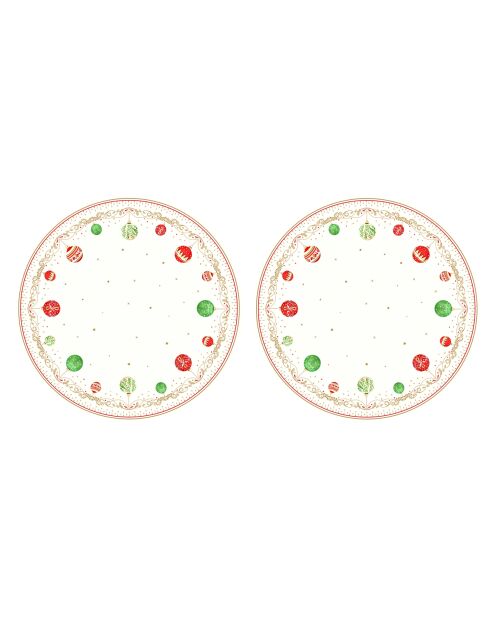 Set de 2 manteles individuales multicolores para Nochebuena, 34,5 x 34,5 cm