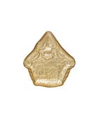 Set van 2 blauw/gouden zoete glazen dessertborden voor Kerstmis - 16,5 x 15 x 2 cm