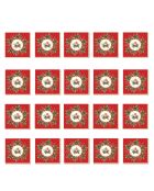 Lot de 20 serviettes de table en papier Christmas Berries multicolores - 33 x 33 x 8 cm