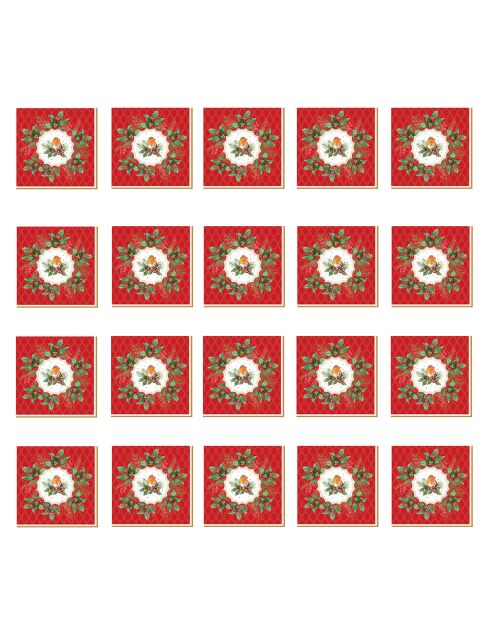 Juego de 20 servilletas de papel con bayas de Navidad multicolores, 33 x 33 x 8 cm