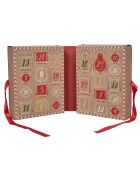 Vela navideña y calendario sorpresa de color rojo jengibre, 25 x 31,4 x 11,7 cm