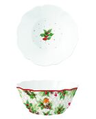 Cuenco de porcelana Christmas Berries multicolor - 23 x 23 x 9,5 cm