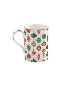 Servizio da tè con 2 tazze in porcellana multicolore Jingle Bells - 45 x 19 x 12 cm