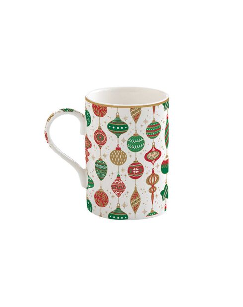 Service à thé avec 2 tasses en porcelaine Jingle Bells multicolores - 45 x 19 x 12 cm