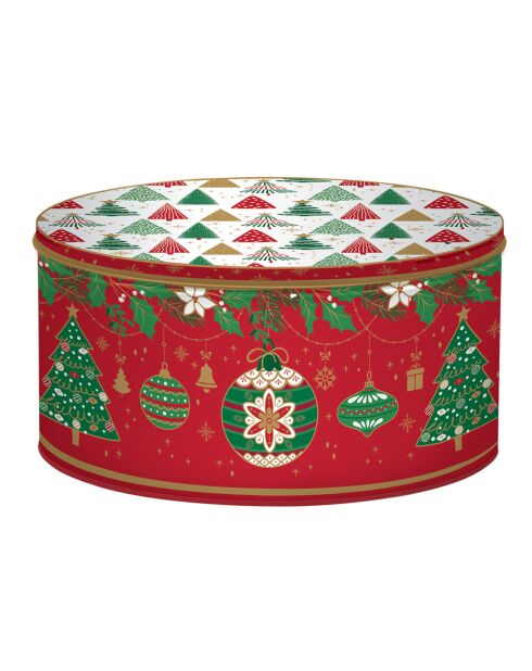 Juego de 3 cajas metálicas redondas entrelazadas, cascabeles multicolores, 20 x 20 x 12 cm