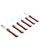 Juego de 6 esparcidores de mantequilla de acero inoxidable Syrah Brown, 16,5 x 4,5 x 5 cm
