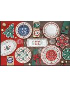 Juego de 4 tazas y platillos de porcelana Christmas Folk multicolores, 100 ml