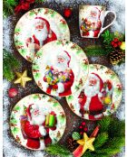 Set van 2 veelkleurige Santa Is Coming porseleinen bekers - 350ml