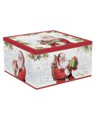 Set aus 2 mehrfarbigen Santa Is Coming Porzellantassen mit Untertasse - 16 x 16 x 10 cm