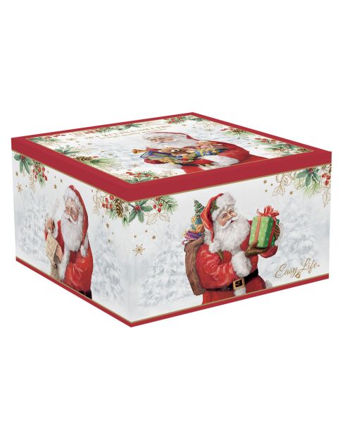 Set de 2 tazas de porcelana multicolor de Santa Is Coming con platillo, 16 x 16 x 10 cm