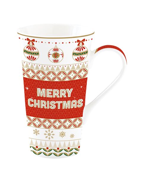 Taza de porcelana multicolor Enjoy Your Christmas, 600 ml