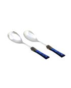 Juego de 2 porciones de ensalada de acero inoxidable azul Syrah, 25 x 5 x 4 cm