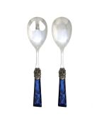 Juego de 2 porciones de ensalada de acero inoxidable azul Syrah, 25 x 5 x 4 cm