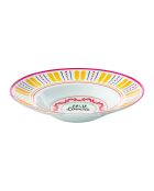 Plato para pasta de porcelana Pasta & Pizza Lovers multicolor, 30 x 30 x 6,5 cm
