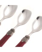 Lot de 6 cuillères à glace en acier inoxydable Classic bordeaux - 16,5 x 4,5 x 5 cm