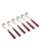 Lot de 6 cuillères à glace en acier inoxydable Classic bordeaux - 16,5 x 4,5 x 5 cm