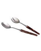 Lot de 2 services à salade en acier inoxydable Maui marron - 25 x 5 x 4 cm