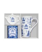 Taza de porcelana multicolor Pagoda con soporte para bolsitas - 600 ml