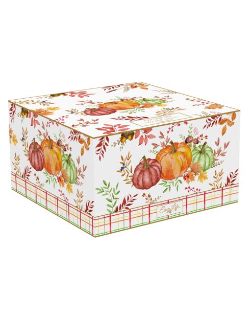 Taza y platillo de desayuno de porcelana Harvest, multicolor, 370 ml