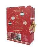 Calendario de adviento con velas y sorpresas navideñas, color rojo, 25,2 x 33,5 x 13,2 cm