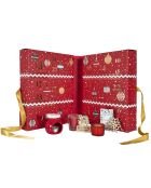 Calendario de adviento con velas y sorpresas navideñas, color rojo, 25,2 x 33,5 x 13,2 cm