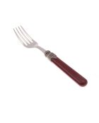 Set van 6 klassieke bordeauxrode roestvrijstalen tafelvorken - 26 x 5,8 x 7 cm